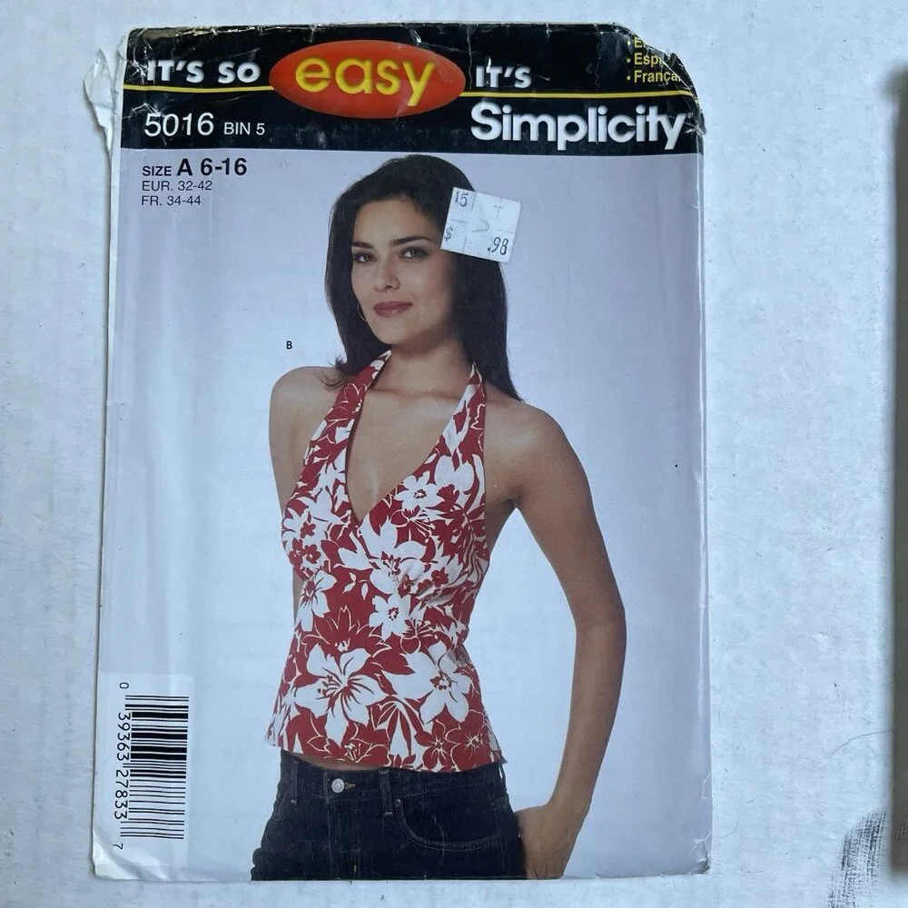 Sewing Pattern‎ Womens Top Blouse Shirt Y2K Butterick 6865 B6284 McCalls 3668
